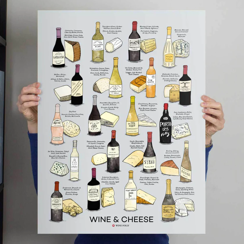 Poster wijn kaas